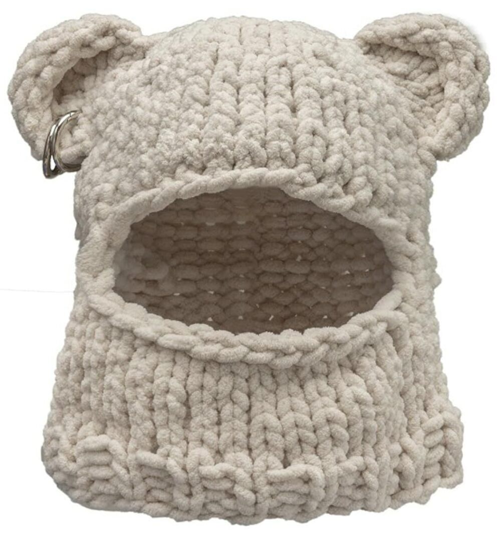 8663 Balaclava Face Mask Y2k Ski Mask Knit Crochet Beanies Hood Hat Scarf 2
